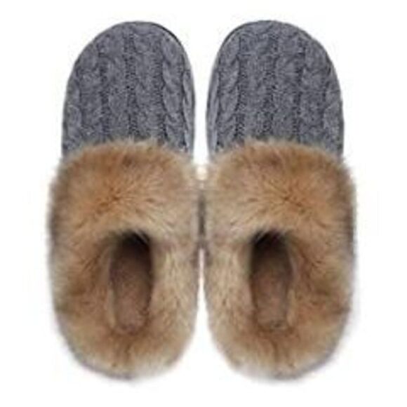 Size 7.5 Memory Foam Slippers Comfort Wool-Like Plush Fleece for Indoor & Outdoo - Picture 7 of 10